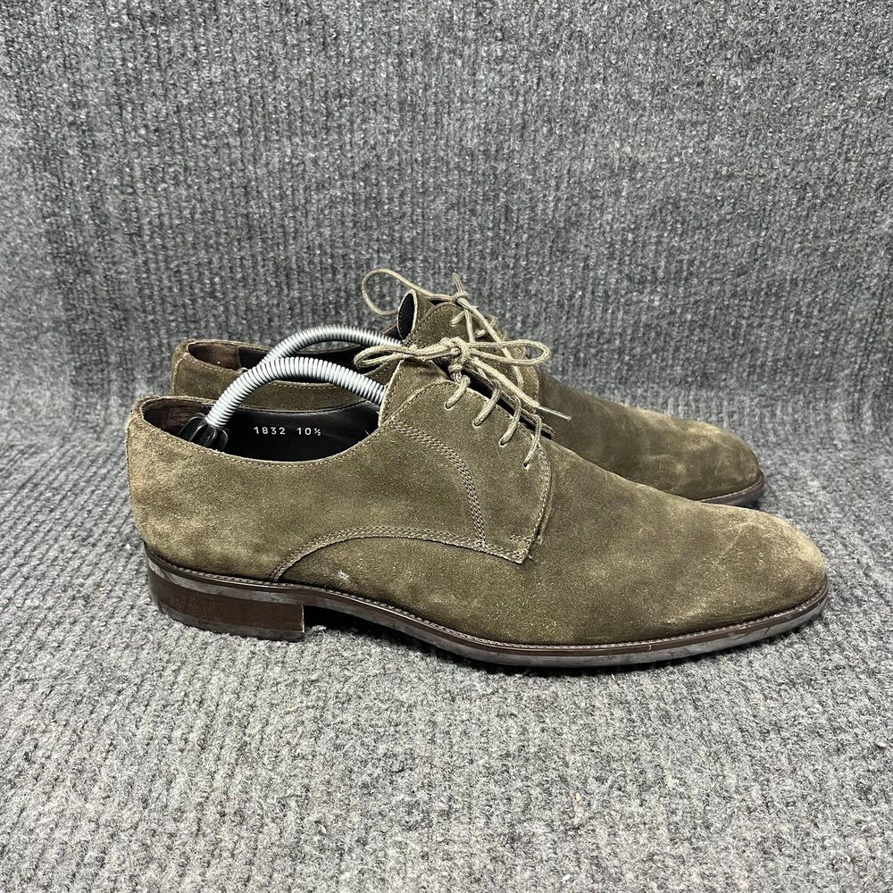 To Boot New York Suede Leather Oxfords Derby Shoes Olive Green Mens 10.5